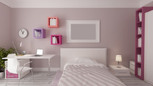 Girl Bedroom Design Idea Realistic 3D Rendering