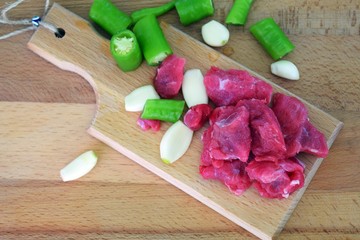 fresh vegetables on a wooden chopping board