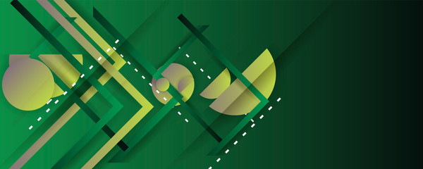 Aufkleber - Abstract dark green and blue modern color lines geometric shape and shadows editable. Vector stock illustration design