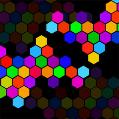 Wall Mural - Abstract geometric background with colorful hexagons. Vector illustration