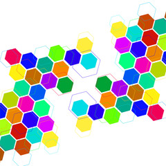 Wall Mural - Abstract geometric background with colorful hexagons. Vector illustration