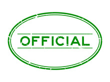 Grunge Green Official Word Oval Rubber Seal Stamp On White Background
