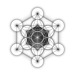 Wall Mural - Metatron cube, sacred geometry symbol. Vector illustration.