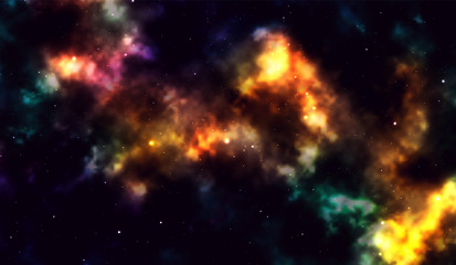 Wall Mural - space background fantastic outer view with realistic bright stars and cluster of gas clouds. univers