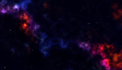 Wall Mural - space background fantastic outer view with realistic bright stars and cluster of gas clouds. univers