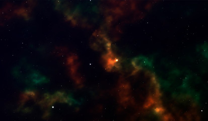 Wall Mural - space background fantastic outer view with realistic bright stars and cluster of gas clouds. univers