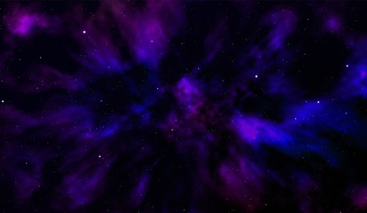 Wall Mural - space background fantastic outer view with realistic bright stars and cluster of gas clouds. univers