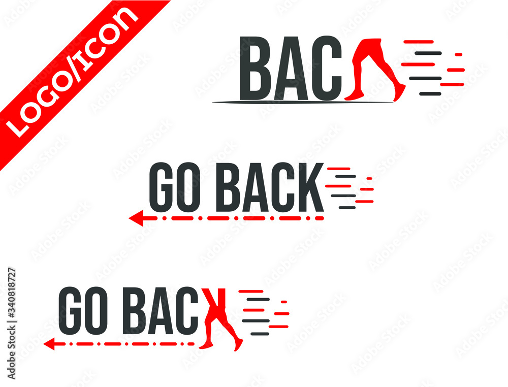 Go back text arrow icon flat design round buttons set illustration ...