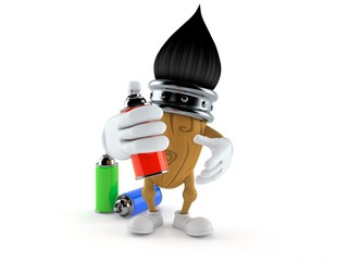 Sticker - Paintbrush character with spray cans