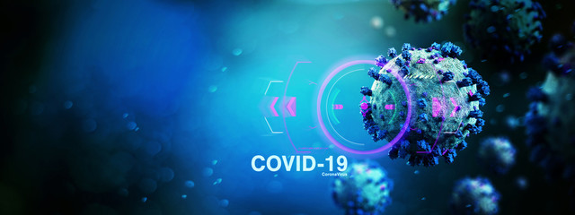 Wall Mural - Coronavirus Covid-19 background - 3d rendering