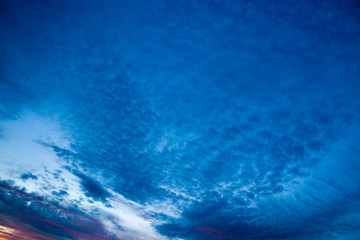 Beautiful blue sky . Nature background with clouds.