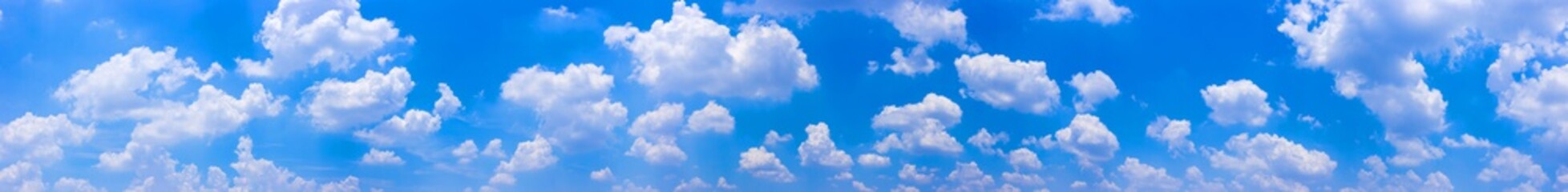 panorama blue sky background with tiny clouds.
