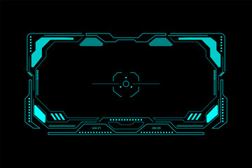 Poster - HUD Futuristic Interface Screen Design Element. UI Technology Virtual Reality View Display Object Vector.