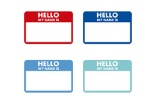 Hello My Name Is Sticker Tag Vector