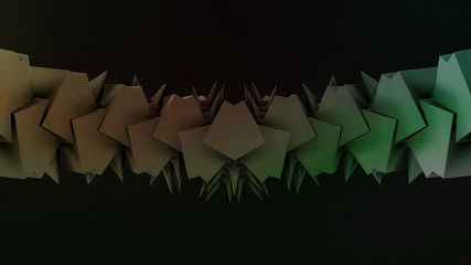 Fototapete - abstract graphic composition gradient neon colors on a dark background, 3d render