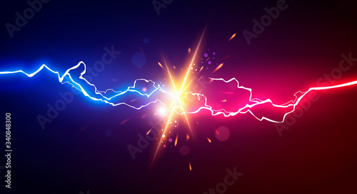 Cuadros en Lienzo Vector Illustration Abstract Electric Lightning