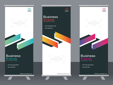 Business banner roll up set,standee banner template,Modern banner.