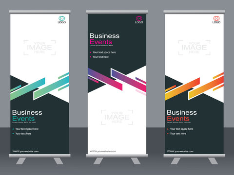 Business banner roll up set,standee banner template,Modern banner.