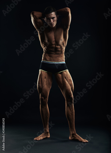 Leinwand Poster Silhouette of a strong fighter