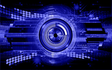 blue eye cyber circuit future technology concept background