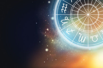 Wall Mural - astrological signs of the zodiac for the horoscope on the background of the starry sky. illustration