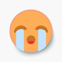 Emoji face, illustration icon emotion, vector tears, crying