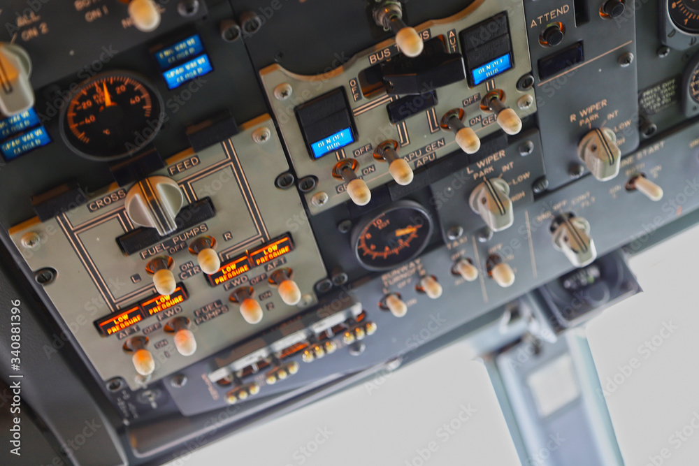 Boeing 737 overhead panel Stock Photo | Adobe Stock