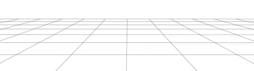 Poster - Vector perspective grid. Detailed lines forming an abstract background. Ultra wide illustration.