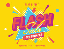 Flash Sale Text Effect Template With 3d Style Editable Font Effect