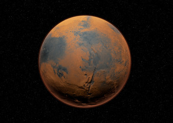 Wall Mural - mars the red planet of the solar system in space. high resolution art presents planet mars.