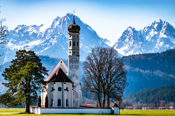 Canvas Print - famous st coloman church near schwangau - bavaria