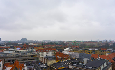 Skyline of Copenhagen from Vor Frelsers Kirke Church of Our Saviour