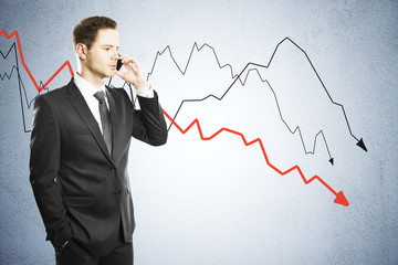 Aufkleber - Businessman talking on smart phone