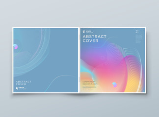 Wall Mural - square liquid abstract cover background design. fluid dynamic element for modern brochure, banner, p
