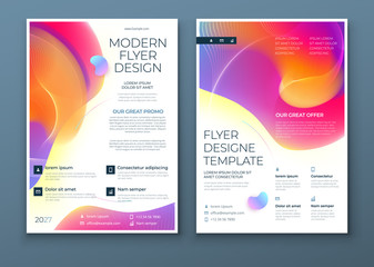 Wall Mural - liquid abstract flyer design. fluid dynamic graphic element for modern brochure, banner, poster, fly