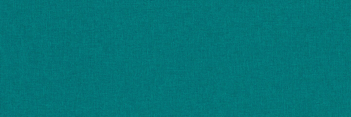 Wall Mural - Close-up long and wide texture of natural mint fabric or cloth in cyan color. Fabric texture of natural cotton or linen textile material. Blue canvas background.