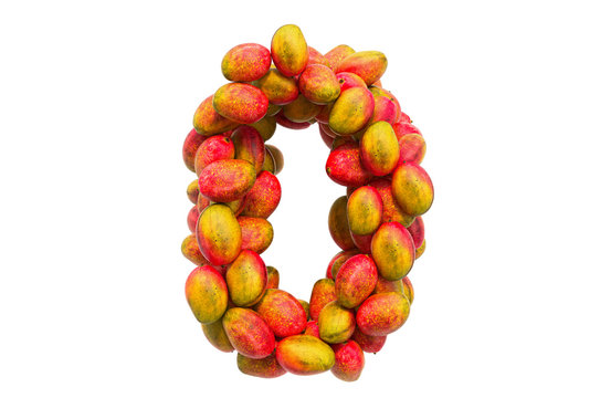 Number 0 from mangos, 3D rendering