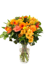 Flower bouquet in a vase isolated