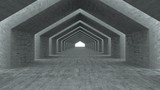 Fototapeta Przestrzenne - 3d render dark concrete empty hall background