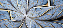 Blue Fantasy Artistic Flower. Beautiful Abstract Background. Fractal Artwork For Creative Design.