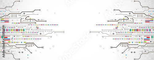 Fotomural Abstract technology circuit board. Communication concept.