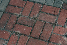 Dirty Red Pavement Tile. Interesting Background