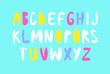 © pomolchim - Vector lettering alphabet. Hand made hipster funny font. Trendy Letters Cartoon text in 90s style