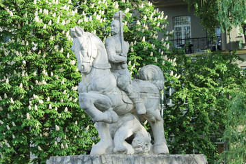 Wall Mural - Monument to the rider on a horse in Kiev