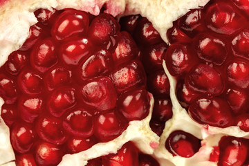 Wall Mural - ripe juicy red pomegranate macro