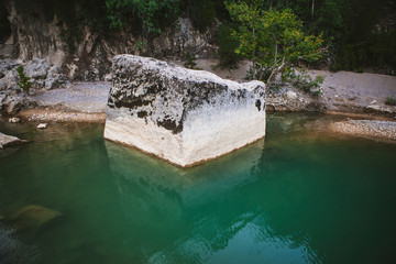 Wall Mural - Low flow river in the canyon