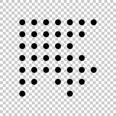 Poster - Dot arrow cursor, up and left direction. Black symbol on transparent background