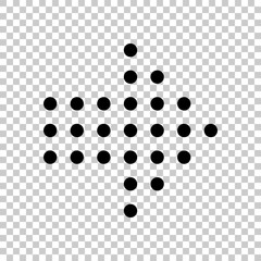 Poster - Dot arrow cursor, right direction. Black symbol on transparent background