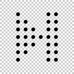 Poster - Digital dotted next music symbol. Black symbol on transparent background