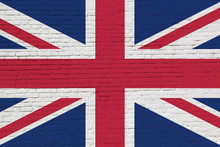 United Kingdom Flag Painted On Brick Wall